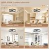 imageVOLISUN Low Profile Ceiling Fans with Lights and Remote 197in Flush Mount Ceiling Fans with Light 3000K6500K Dimmable Fandelier LED Fan Light White Bladeless Ceiling Fans with Lights for BedroomBlack