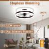 imageVOLISUN Low Profile Ceiling Fans with Lights and Remote 197in Flush Mount Ceiling Fans with Light 3000K6500K Dimmable Fandelier LED Fan Light White Bladeless Ceiling Fans with Lights for BedroomBrown