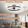 imageVOLISUN Low Profile Ceiling Fans with Lights and Remote 197in Flush Mount Ceiling Fans with Light 3000K6500K Dimmable Fandelier LED Fan Light White Bladeless Ceiling Fans with Lights for BedroomBrown