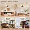 imageVOLISUN Low Profile Ceiling Fans with Lights and Remote 197in Flush Mount Ceiling Fans with Light 3000K6500K Dimmable Fandelier LED Fan Light White Bladeless Ceiling Fans with Lights for BedroomWalnut
