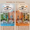 imageVOLISUN Low Profile Ceiling Fans with Lights and Remote 197in Flush Mount Ceiling Fans with Light 3000K6500K Dimmable Fandelier LED Fan Light White Bladeless Ceiling Fans with Lights for BedroomWalnut