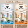 imageVOLISUN Low Profile Ceiling Fans with Lights and Remote 197in Flush Mount Ceiling Fans with Light 3000K6500K Dimmable Fandelier LED Fan Light White Bladeless Ceiling Fans with Lights for BedroomBlack