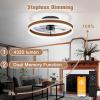 imageVOLISUN Low Profile Ceiling Fans with Lights and Remote 197in Flush Mount Ceiling Fans with Light 3000K6500K Dimmable Fandelier LED Fan Light White Bladeless Ceiling Fans with Lights for BedroomWalnut