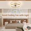 imageVOLISUN Low Profile Ceiling Fans with Lights and Remote 197in Flush Mount Ceiling Fans with Light 3000K6500K Dimmable Fandelier LED Fan Light White Bladeless Ceiling Fans with Lights for BedroomGold