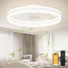 imageVOLISUN Low Profile Ceiling Fans with Lights and Remote 197in Flush Mount Ceiling Fans with Light 3000K6500K Dimmable Fandelier LED Fan Light White Bladeless Ceiling Fans with Lights for BedroomWhite