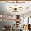 imageVOLISUN Low Profile Ceiling Fans with Lights and Remote 197in Flush Mount Ceiling Fans with Light 3000K6500K Dimmable Fandelier LED Fan Light White Bladeless Ceiling Fans with Lights for BedroomGold
