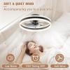 imageVOLISUN Low Profile Ceiling Fans with Lights and Remote 197in Flush Mount Ceiling Fans with Light 3000K6500K Dimmable Fandelier LED Fan Light White Bladeless Ceiling Fans with Lights for BedroomBlack