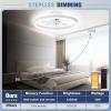 imageVOLISUN Low Profile Ceiling Fans with Lights and Remote 197in Flush Mount Ceiling Fans with Light 3000K6500K Dimmable Fandelier LED Fan Light White Bladeless Ceiling Fans with Lights for BedroomWhite