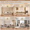 imageVOLISUN Low Profile Ceiling Fans with Lights and Remote 197in Flush Mount Ceiling Fans with Light 3000K6500K Dimmable Fandelier LED Fan Light White Bladeless Ceiling Fans with Lights for BedroomGold