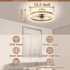 imageVOLISUN Low Profile Ceiling Fans with Lights and Remote 197in Flush Mount Ceiling Fans with Light 3000K6500K Dimmable Fandelier LED Fan Light White Bladeless Ceiling Fans with Lights for BedroomGold