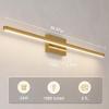 imageVOLISUN Modern Bathroom Vanity Light 157 inch 12W Dimmable 5CCT Led Bathroom Light Fixture Over Mirror Black Bar Vanity Light for Bathroom Mirror Cabinets BedroomETL CertificatedBrass