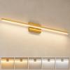 imageVOLISUN Modern Bathroom Vanity Light 157 inch 12W Dimmable 5CCT Led Bathroom Light Fixture Over Mirror Black Bar Vanity Light for Bathroom Mirror Cabinets BedroomETL CertificatedBrass