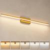 imageVOLISUN Modern Bathroom Vanity Light 157 inch 12W Dimmable 5CCT Led Bathroom Light Fixture Over Mirror Black Bar Vanity Light for Bathroom Mirror Cabinets BedroomETL CertificatedBrass