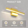 imageVOLISUN Modern Bathroom Vanity Light 157 inch 12W Dimmable 5CCT Led Bathroom Light Fixture Over Mirror Black Bar Vanity Light for Bathroom Mirror Cabinets BedroomETL CertificatedGold