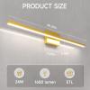 imageVOLISUN Modern Bathroom Vanity Light 157 inch 12W Dimmable 5CCT Led Bathroom Light Fixture Over Mirror Black Bar Vanity Light for Bathroom Mirror Cabinets BedroomETL CertificatedGold