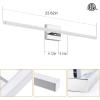 imageVOLISUN Modern Bathroom Vanity Light 157 inch 12W Dimmable 5CCT Led Bathroom Light Fixture Over Mirror Black Bar Vanity Light for Bathroom Mirror Cabinets BedroomETL CertificatedChrome