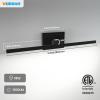 imageVOLISUN Modern Bathroom Vanity Light 157 inch Rotatable 12W Dimmable 5CCT Led Bathroom Light Fixture Over Mirror Black Bar Vanity Light for Bathroom Mirror RestroomETL CertificatedBlack