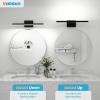 imageVOLISUN Modern Bathroom Vanity Light 157 inch Rotatable 12W Dimmable 5CCT Led Bathroom Light Fixture Over Mirror Black Bar Vanity Light for Bathroom Mirror RestroomETL CertificatedBlack