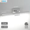 imageVOLISUN Modern Bathroom Vanity Light 157 inch Rotatable 12W Dimmable 5CCT Led Bathroom Light Fixture Over Mirror Black Bar Vanity Light for Bathroom Mirror RestroomETL CertificatedChrome