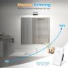 imageVOLISUN Modern Bathroom Vanity Light 157 inch Rotatable 12W Dimmable 5CCT Led Bathroom Light Fixture Over Mirror Black Bar Vanity Light for Bathroom Mirror RestroomETL CertificatedChrome