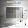 imageVOLISUN Modern Bathroom Vanity Light 157 inch Rotatable 12W Dimmable 5CCT Led Bathroom Light Fixture Over Mirror Black Bar Vanity Light for Bathroom Mirror RestroomETL CertificatedChrome