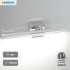 imageVOLISUN Modern Bathroom Vanity Light 157 inch Rotatable 12W Dimmable 5CCT Led Bathroom Light Fixture Over Mirror Black Bar Vanity Light for Bathroom Mirror RestroomETL CertificatedChrome
