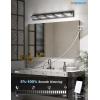 imageVOLISUN Modern Bathroom Vanity Light Fixtures 3Light 24Inch Matte Black LED Bathroom Lighting Fixtures Over Mirror 360Rotable Head LED Vanity Lights for Bathrooms Cool White 6000K5CCT