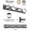imageVOLISUN Modern Bathroom Vanity Light Fixtures 3Light 24Inch Matte Black LED Bathroom Lighting Fixtures Over Mirror 360Rotable Head LED Vanity Lights for Bathrooms Cool White 6000K5CCT