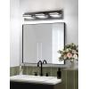 imageVOLISUN Modern Bathroom Vanity Light Fixtures 3Light 24Inch Matte Black LED Bathroom Lighting Fixtures Over Mirror 360Rotable Head LED Vanity Lights for Bathrooms Cool White 6000K6000K