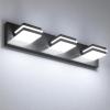 imageVOLISUN Modern Bathroom Vanity Light Fixtures 3Light 24Inch Matte Black LED Bathroom Lighting Fixtures Over Mirror 360Rotable Head LED Vanity Lights for Bathrooms Cool White 6000K6000K