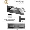 imageVOLISUN Modern Bathroom Vanity Light Fixtures 3Light 24Inch Matte Black LED Bathroom Lighting Fixtures Over Mirror 360Rotable Head LED Vanity Lights for Bathrooms Cool White 6000K6000K