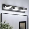 imageVOLISUN Modern Bathroom Vanity Light Fixtures 3Light 24Inch Matte Black LED Bathroom Lighting Fixtures Over Mirror 360Rotable Head LED Vanity Lights for Bathrooms Cool White 6000K6000K