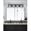 imageVOLISUN Modern Bathroom Vanity Light Fixtures 3Light 24Inch Matte Black LED Bathroom Lighting Fixtures Over Mirror 360Rotable Head LED Vanity Lights for Bathrooms Cool White 6000K6000K