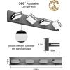 imageVOLISUN Modern Bathroom Vanity Light Fixtures 3Light 24Inch Matte Black LED Bathroom Lighting Fixtures Over Mirror 360Rotable Head LED Vanity Lights for Bathrooms Cool White 6000K6000K