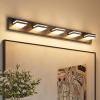 imageVOLISUN Modern Bathroom Vanity Light Fixtures 3Light 24Inch Matte Black LED Bathroom Lighting Fixtures Over Mirror 360Rotable Head LED Vanity Lights for Bathrooms Cool White 6000K5CCT