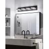 imageVOLISUN Modern Bathroom Vanity Light Fixtures 3Light 24Inch Matte Black LED Bathroom Lighting Fixtures Over Mirror 360Rotable Head LED Vanity Lights for Bathrooms Cool White 6000K6000K
