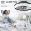 imageVOLISUN Modern Ceiling Fans with Lights and Remote 197in Low Profile Ceiling Fan Flush Mount 3000K6500K Dimmable Bladeless LED Fan Light White Fandelier Ceiling Fans with Lights for BedroomBlack