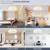 imageVOLISUN Modern Ceiling Fans with Lights and Remote 197in Low Profile Ceiling Fan Flush Mount 3000K6500K Dimmable Bladeless LED Fan Light White Fandelier Ceiling Fans with Lights for BedroomWhite