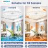 imageVOLISUN Modern Ceiling Fans with Lights and Remote 197in Low Profile Ceiling Fan Flush Mount 3000K6500K Dimmable Bladeless LED Fan Light White Fandelier Ceiling Fans with Lights for BedroomWhite
