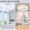 imageVOLISUN Modern Ceiling Fans with Lights and Remote 197in Low Profile Ceiling Fan Flush Mount 3000K6500K Dimmable Bladeless LED Fan Light White Fandelier Ceiling Fans with Lights for BedroomWhite