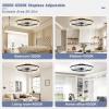 imageVOLISUN Modern Ceiling Fans with Lights and Remote 197in Low Profile Ceiling Fan Flush Mount 3000K6500K Dimmable Bladeless LED Fan Light White Fandelier Ceiling Fans with Lights for BedroomBlack