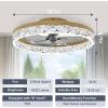 imageVOLISUN Modern Ceiling Fans with Lights and Remote 197in Low Profile Ceiling Fan Flush Mount 3000K6500K Dimmable Bladeless LED Fan Light White Fandelier Ceiling Fans with Lights for BedroomGold