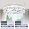 imageVOLISUN Modern Ceiling Fans with Lights and Remote 197in Low Profile Ceiling Fan Flush Mount 3000K6500K Dimmable Bladeless LED Fan Light White Fandelier Ceiling Fans with Lights for BedroomWhite
