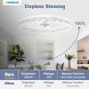 imageVOLISUN Modern Ceiling Fans with Lights and Remote 197in Low Profile Ceiling Fan Flush Mount 3000K6500K Dimmable Bladeless LED Fan Light White Fandelier Ceiling Fans with Lights for BedroomWhite