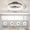 imageVOLISUN Modern Ceiling Fans with Lights and Remote 197in Low Profile Ceiling Fan Flush Mount 3000K6500K Dimmable Bladeless LED Fan Light White Fandelier Ceiling Fans with Lights for BedroomBlack