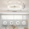 imageVOLISUN Modern Ceiling Fans with Lights and Remote 197in Low Profile Ceiling Fan Flush Mount 3000K6500K Dimmable Bladeless LED Fan Light White Fandelier Ceiling Fans with Lights for BedroomWhite