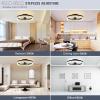 imageVOLISUN Modern Ceiling Fans with Lights and Remote 197in Low Profile Ceiling Fan Flush Mount 3000K6500K Dimmable Bladeless LED Fan Light White Fandelier Ceiling Fans with Lights for BedroomBlack
