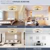 imageVOLISUN Modern Ceiling Fans with Lights and Remote 197in Low Profile Ceiling Fan Flush Mount 3000K6500K Dimmable Bladeless LED Fan Light White Fandelier Ceiling Fans with Lights for BedroomGold