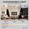imageVOLISUN Modern Ceiling Fans with Lights and Remote 197in Low Profile Ceiling Fan Flush Mount 3000K6500K Dimmable Bladeless LED Fan Light White Fandelier Ceiling Fans with Lights for BedroomBlack