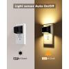 imageVOLISUN Night Lights Plug into Wall 4 Pack Up and Down LED Night Light with Dusk to Dawn Light Sensor 3000K Warm White Nightlight for Hallway Bedroom Bathroom Kitchen BlackBlack